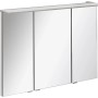 Fackelmann Spiegelschrank B.Perfekt, 100 cm, weiß, mit drei Spiegeltüren und Aufsatzleuchte.