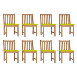 vidaXL Gartenstühle 8 Stk mit Kissen Massivholz Teak 3073153