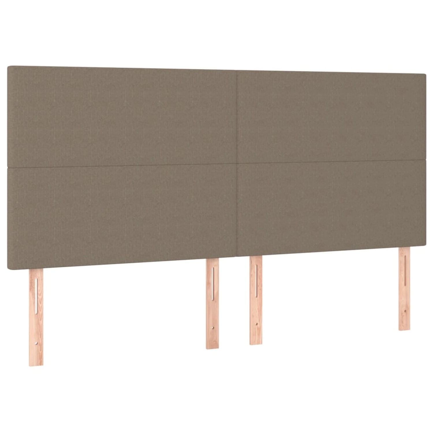 Boxspringbett Kopfteil in Taupe, Stoffbezug, mit Holzfüßen. Passend zu vidaXL Betten.