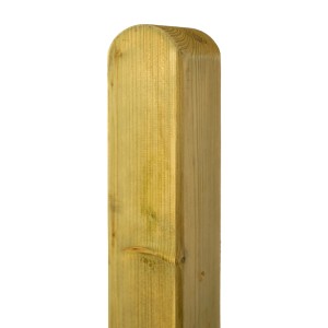GartenLand Pfosten Rundkopf 9x9 90 cm Holz Kiefer PEFC KDI Grün 9x9x90 cm