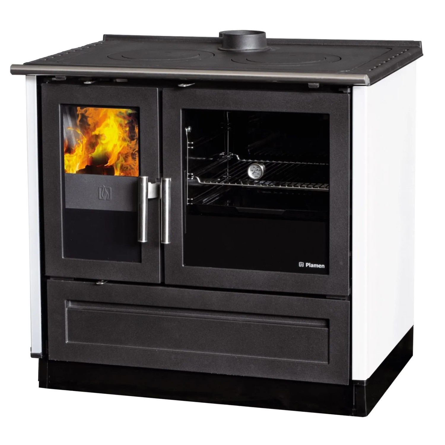 Plamen Küchenofen Holzherd Modell 910 Weiß mit 9 kW günstig online kaufen