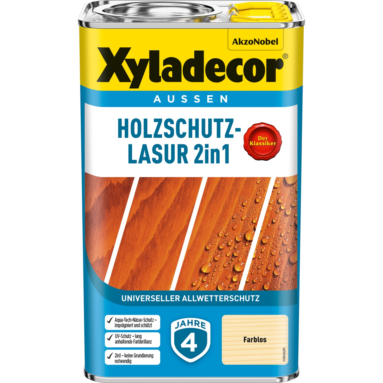 Xyladecor Holzschutz-Lasur 2in1 Transparent matt 2,5 l