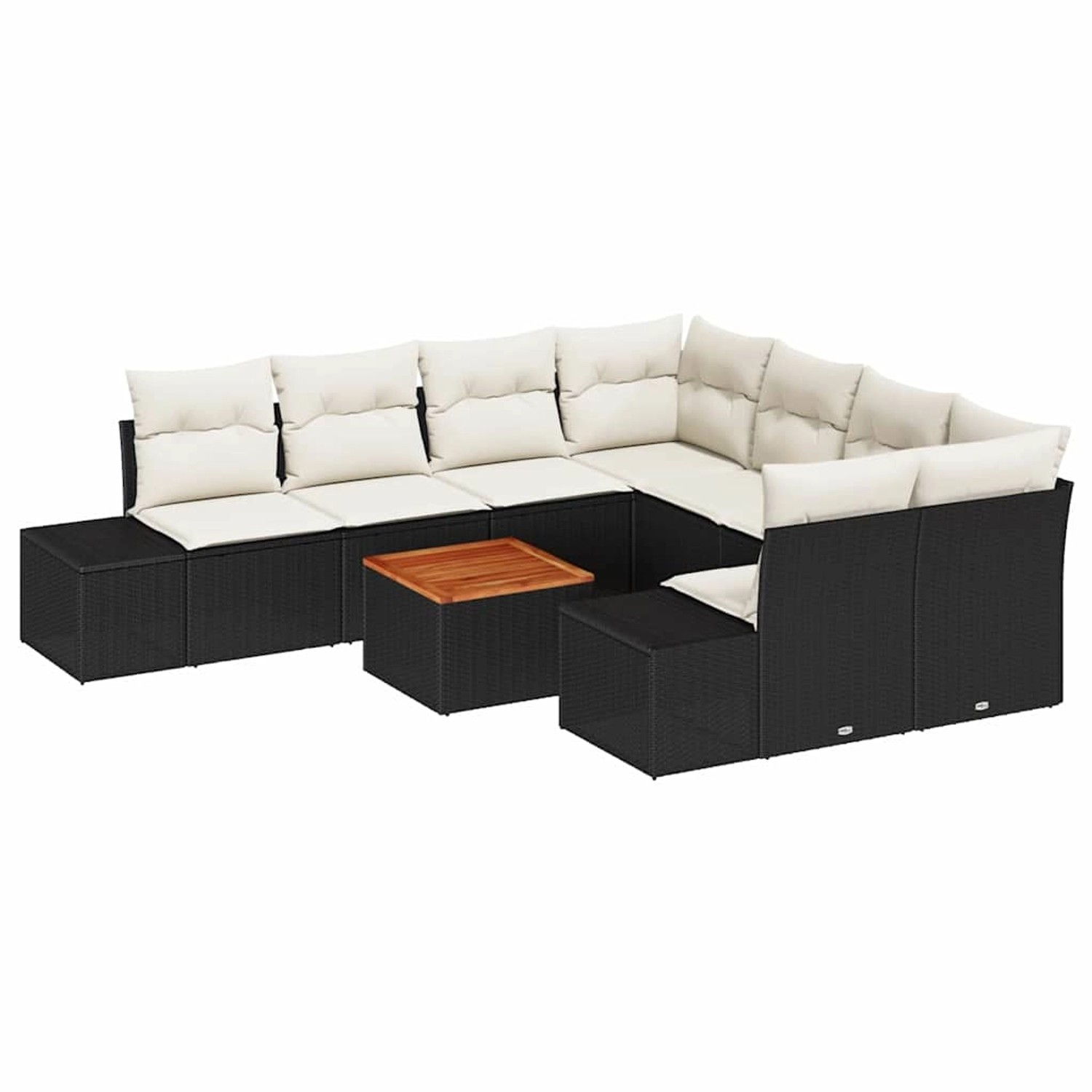 vidaXL Garten-Sofa-Set 9-Tlg Schwarz Weiß 3356605 günstig online kaufen