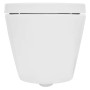 Weißes, spülrandloses Hänge-WC mit Nano-Beschichtung und Softclose-Sitz, kurze Ausladung.