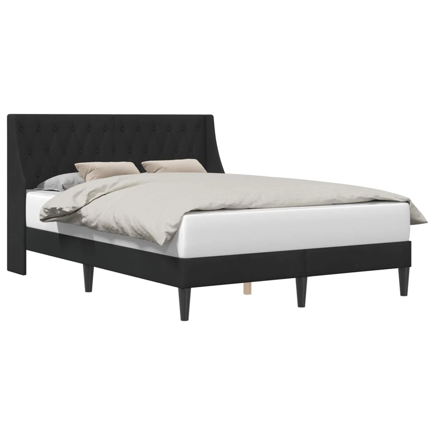 vidaXL Bettrahmen mit Kopfteil Schwarz 140 x 190 cm Samt 42027428