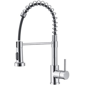 AICA Hochdruck Wasserhahn 43x21x12cm Chrom Küche Abnehmbarer Mischbatterie und Drehbarer 360° Spiralfeder Bad Küchenarmatur