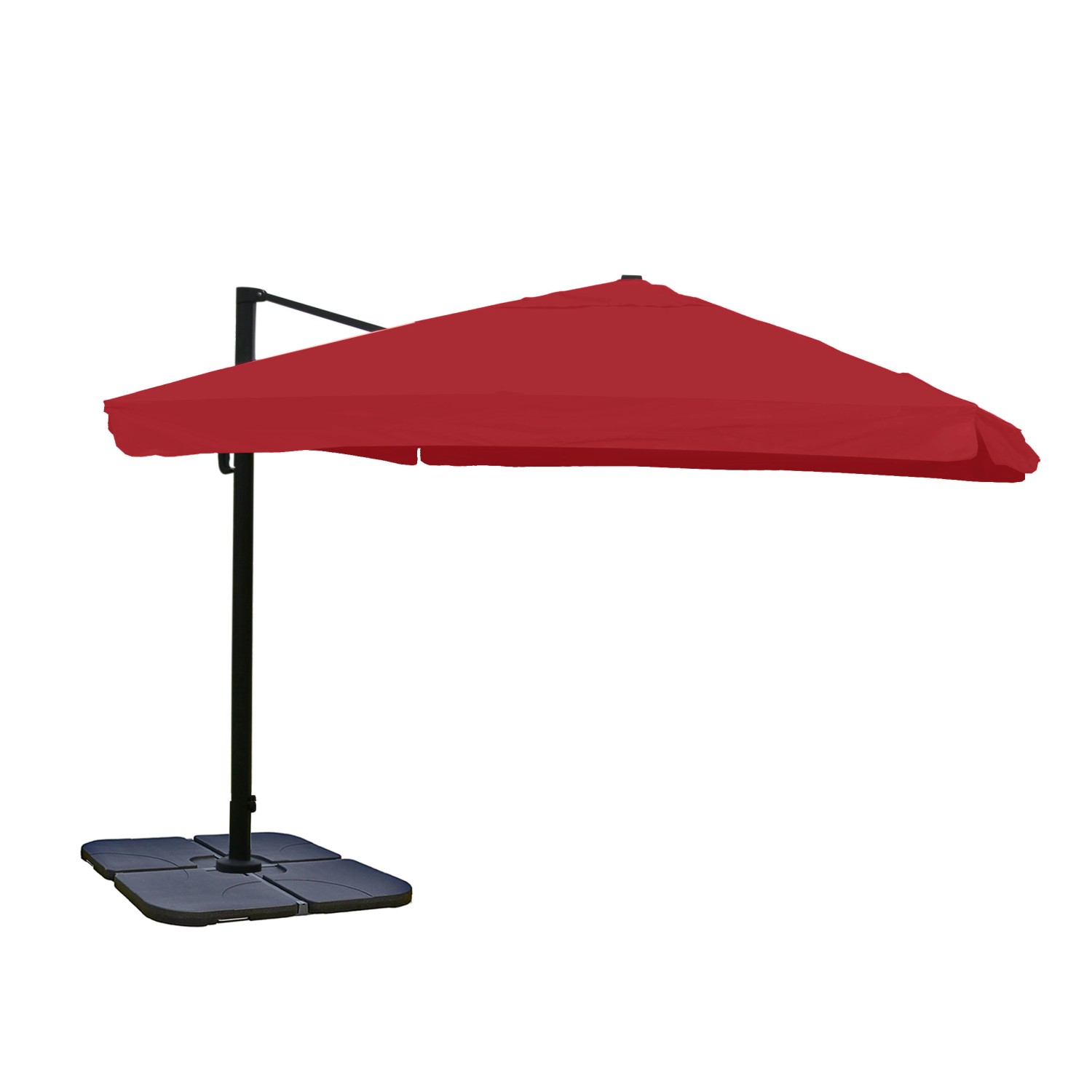 MCW Ampelschirm A96 3x3m Alu/Stahl Flap Bordeaux mit Ständer