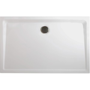 Rechteckige, weiße Breuer Duschwanne Classic Line, 120x90 cm, mit mittigem Abfluss.