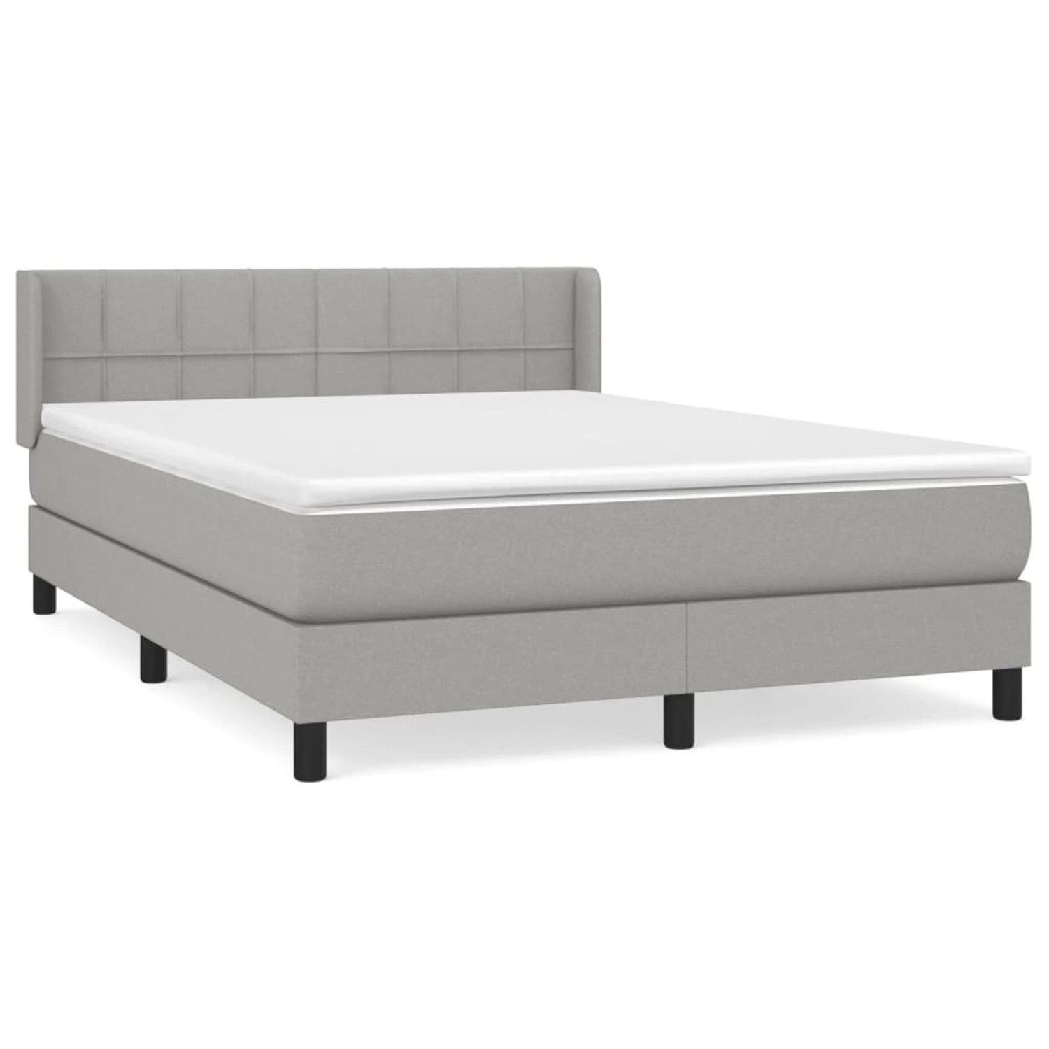 vidaXL Boxspringbett mit Matratze Hellgrau 140x190 cm Stoff 3129705 günstig online kaufen