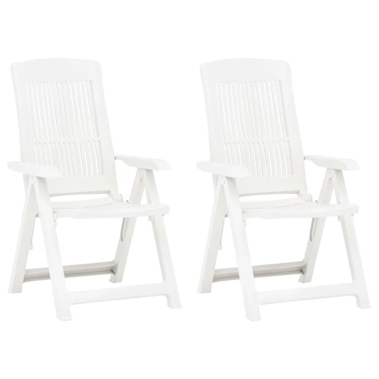 Furnicato Verstellbare Gartenstühle 2 Stk Kunststoff Weiß