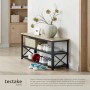 Tectake Schuhregal Blackpool Industrial Style Holz und Stahl 101 x 30 50 x 45 50 cm Industrial Holz Hell Eiche Sonoma_4