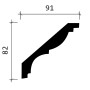 Profil einer weißen PROFHOME Eckleiste (91x82mm) aus dem 12er Set für Paneel-Zubehör.