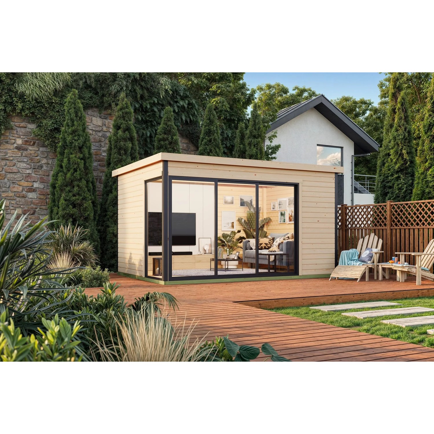 Lasita Gartenhaus Austin 6 Natur/Unbehandelt 420 cm x 300 cm