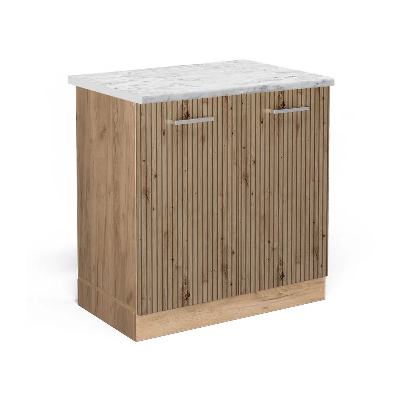 Vicco Spülenunterschrank R-Line Artisan-Eiche Goldkraft Eiche 80 cm AP Marmor