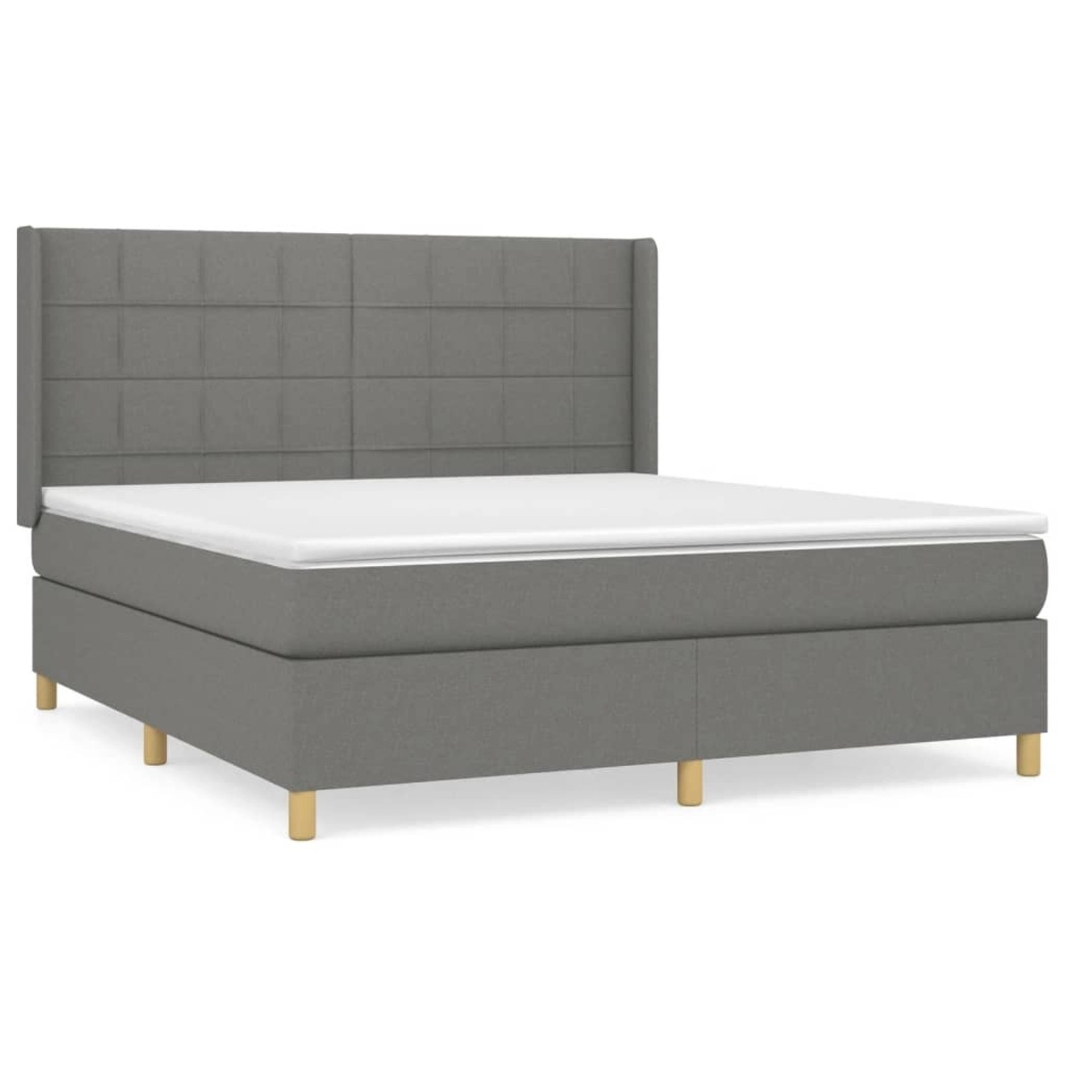 vidaXL Boxspringbett mit Matratze Dunkelgrau 160x200 cm Stoff1395242 günstig online kaufen