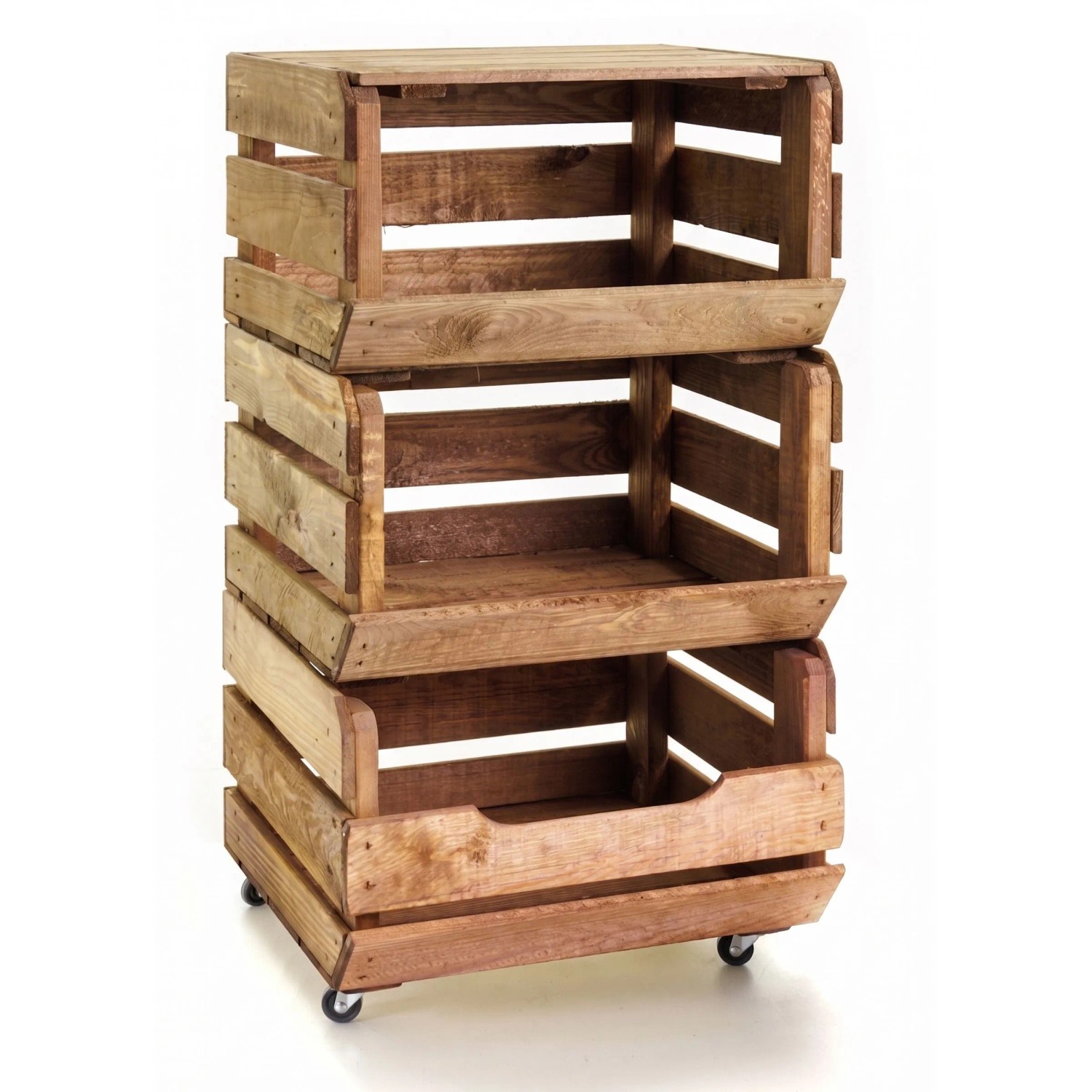HolzFee Obst- und Gemüsekiste Holz Kartoffelkiste Holzkiste Stapelbar