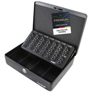 HMF 10015-02 Geldkassette Münzzählbrett 30 x 24 x 9 cm Schwarz
