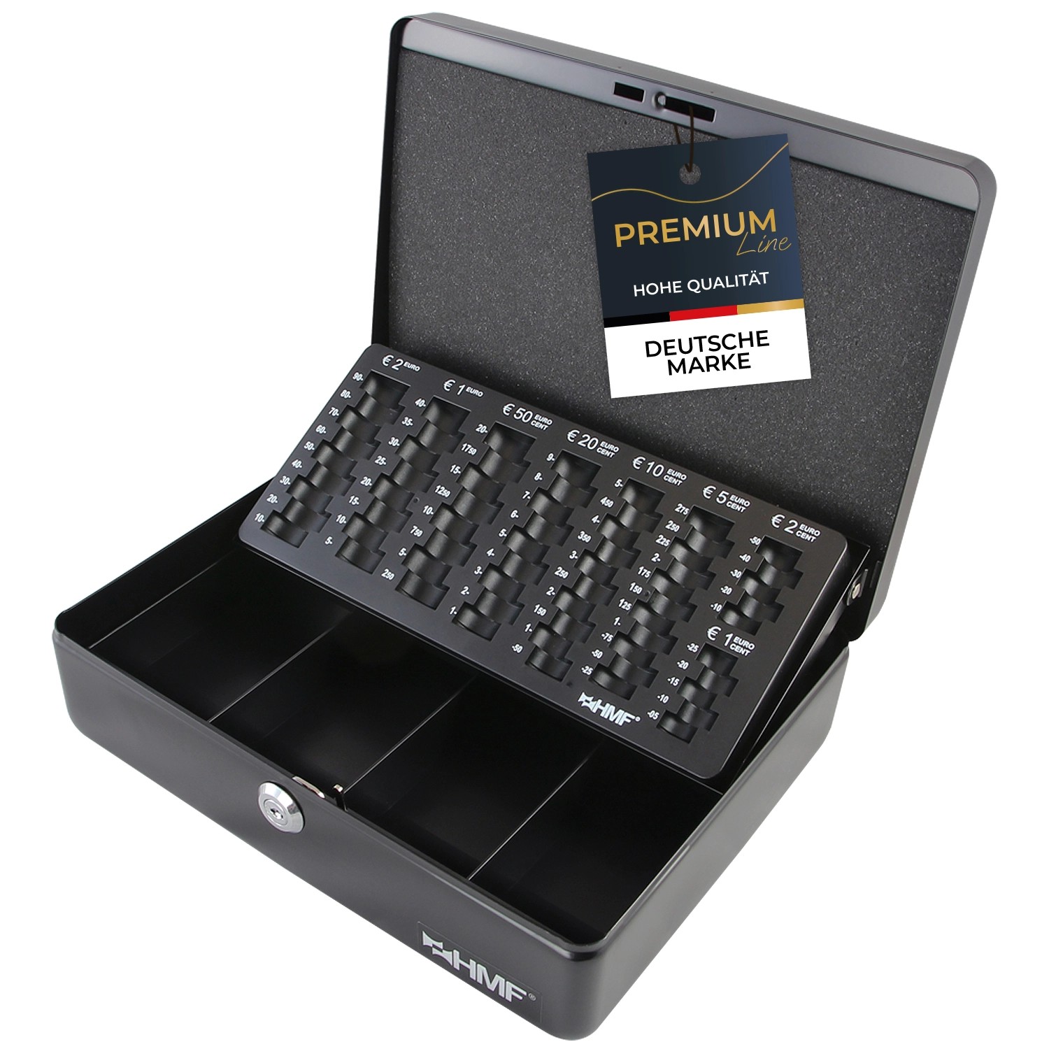 HMF 10015-02 Geldkassette Münzzählbrett 30 x 24 x 9 cm Schwarz günstig online kaufen
