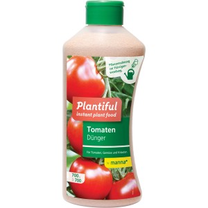 Manna Plantiful Tomatendünger, 700g Flasche für gesunde Tomaten, Gemüse und Kräuter.