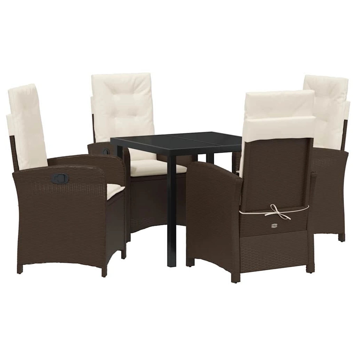 vidaXL Garten Essgruppe 5-Tlg Braun Poly Rattan 3380268 günstig online kaufen