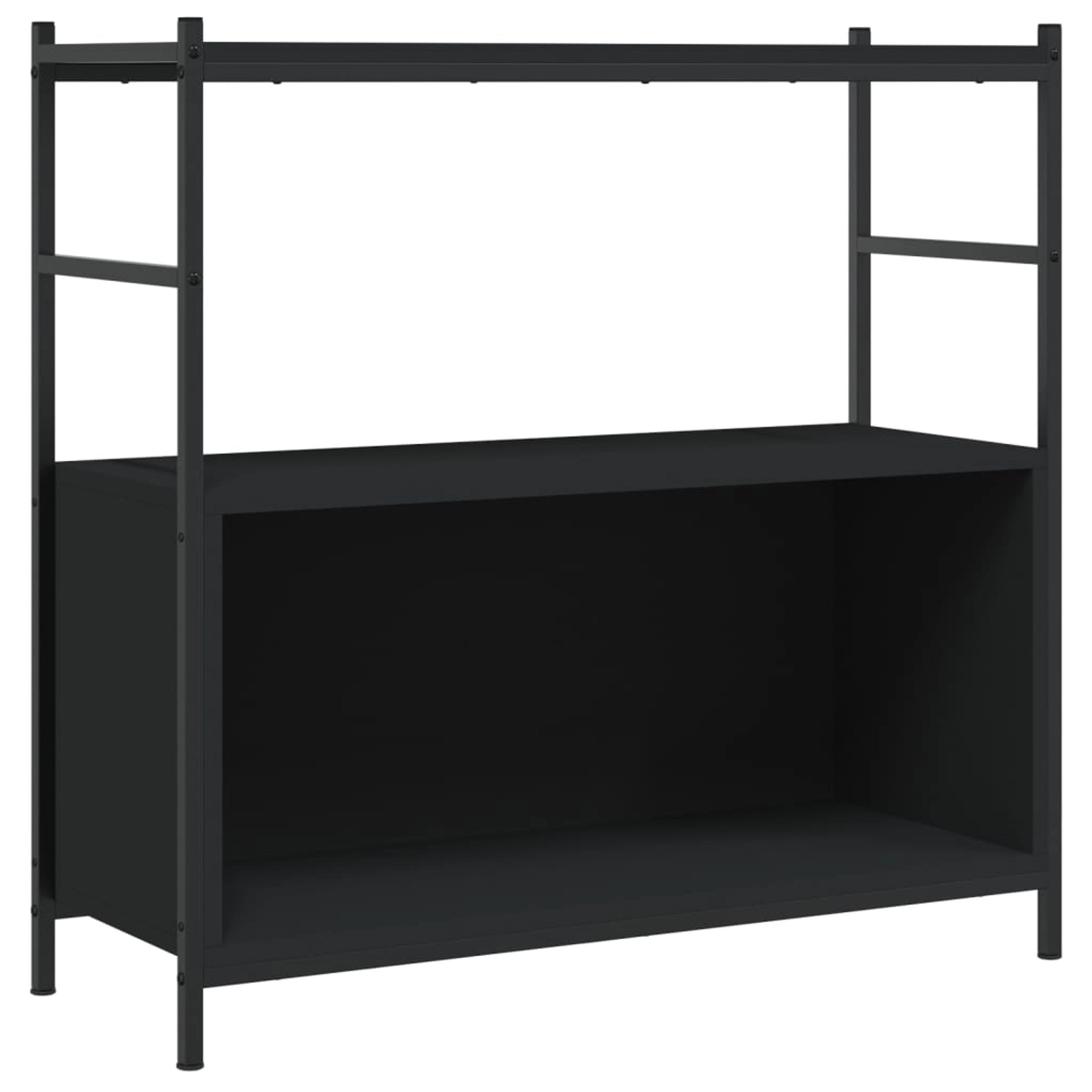 vidaXL Bücherregal Bücherregal Schwarz 80x30x78,5 cm Spanplatte und Eisen günstig online kaufen