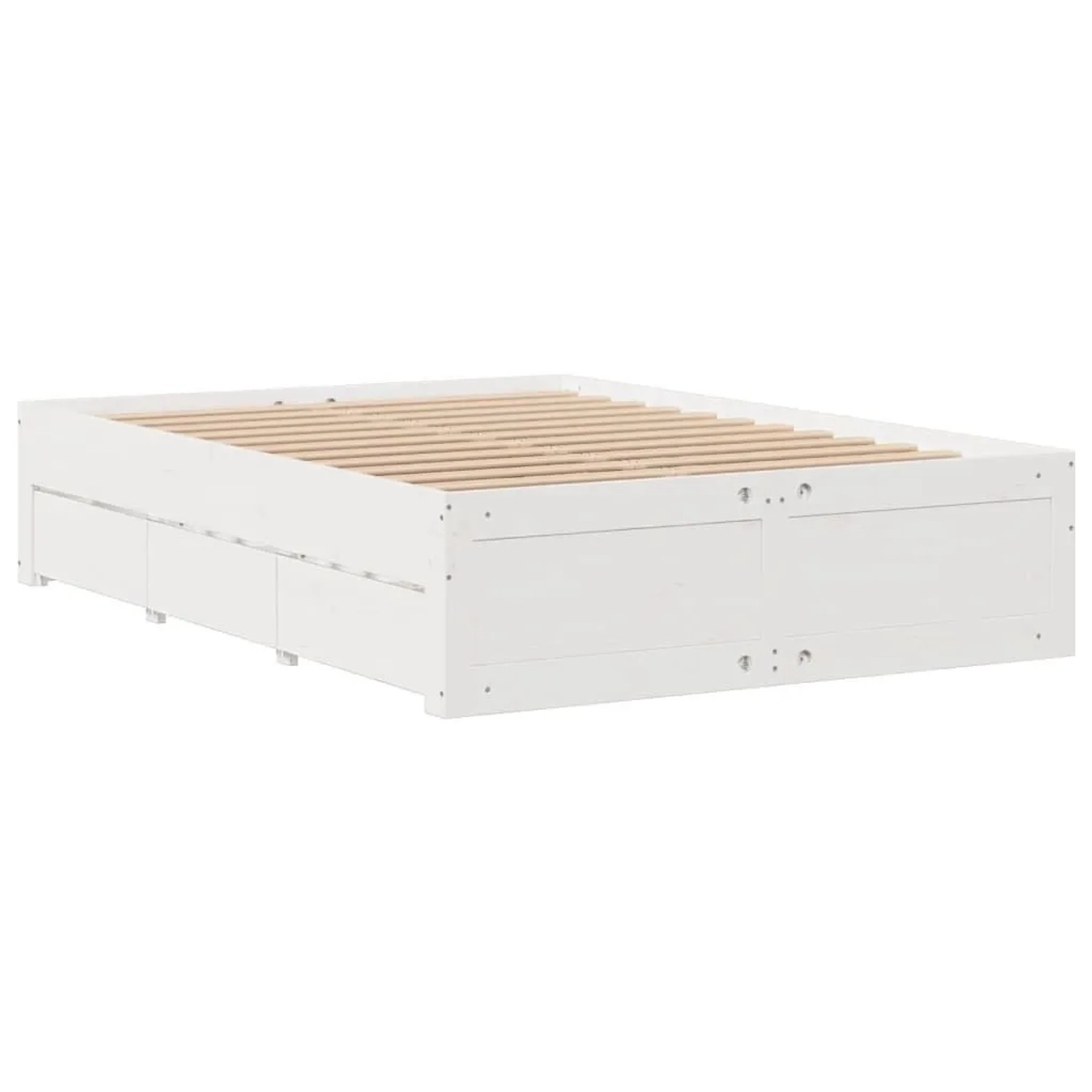 vidaXL Massivholzbett ohne Matratze mit Schubladen Weiß 140x200 cm 3308805 günstig online kaufen