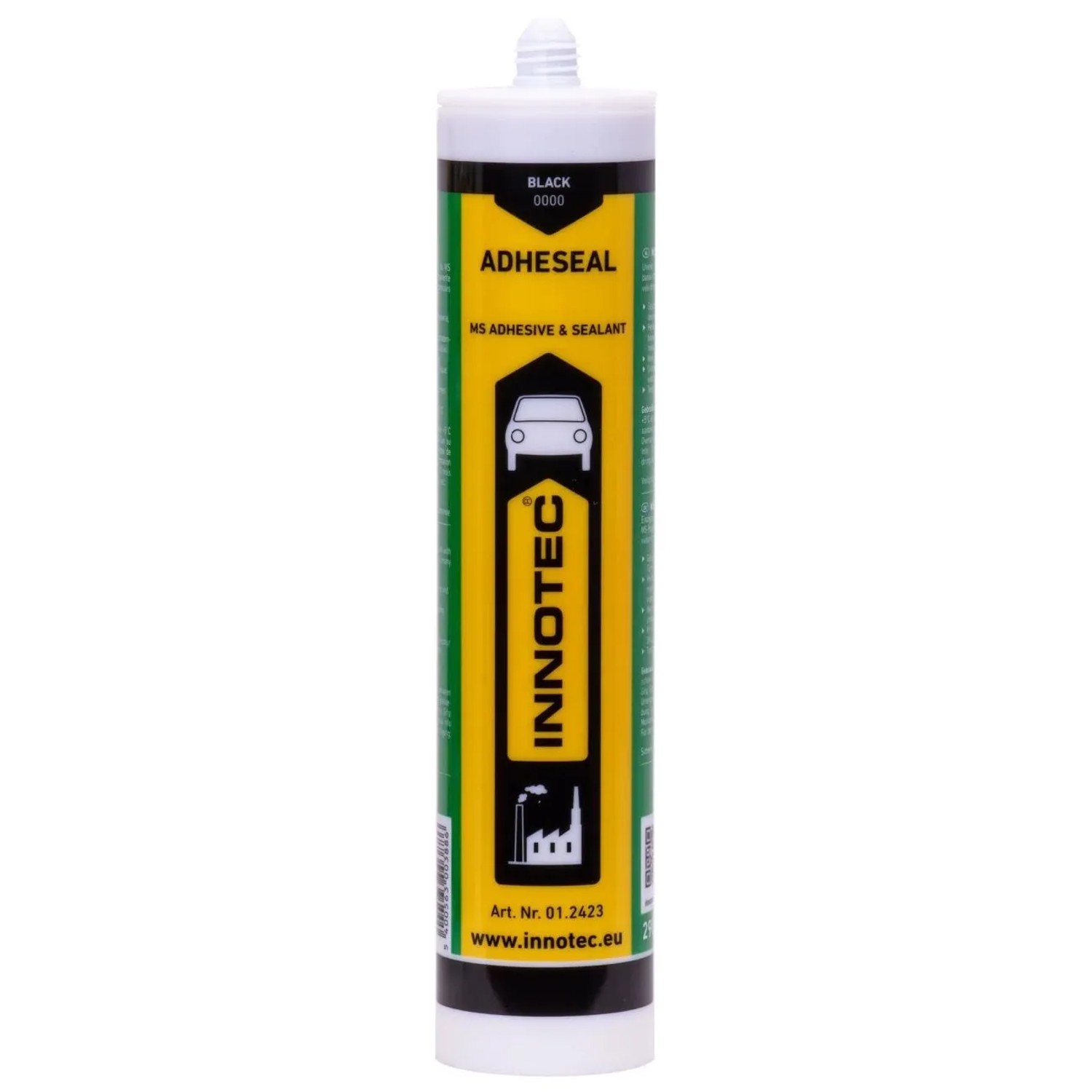 Innotec Adheseal Ms-Polymer Klebe- und Dichtmasse 290 ml Schwarz mit Spitze