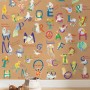 Sanders Fototapete mit Tier-Alphabet, Multicolor, 200x250 cm. Kinderzimmer-Deko.