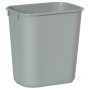 Rechteckiger, grauer Rubbermaid Mülleimer aus Polyethylen, 12,9 Liter.
