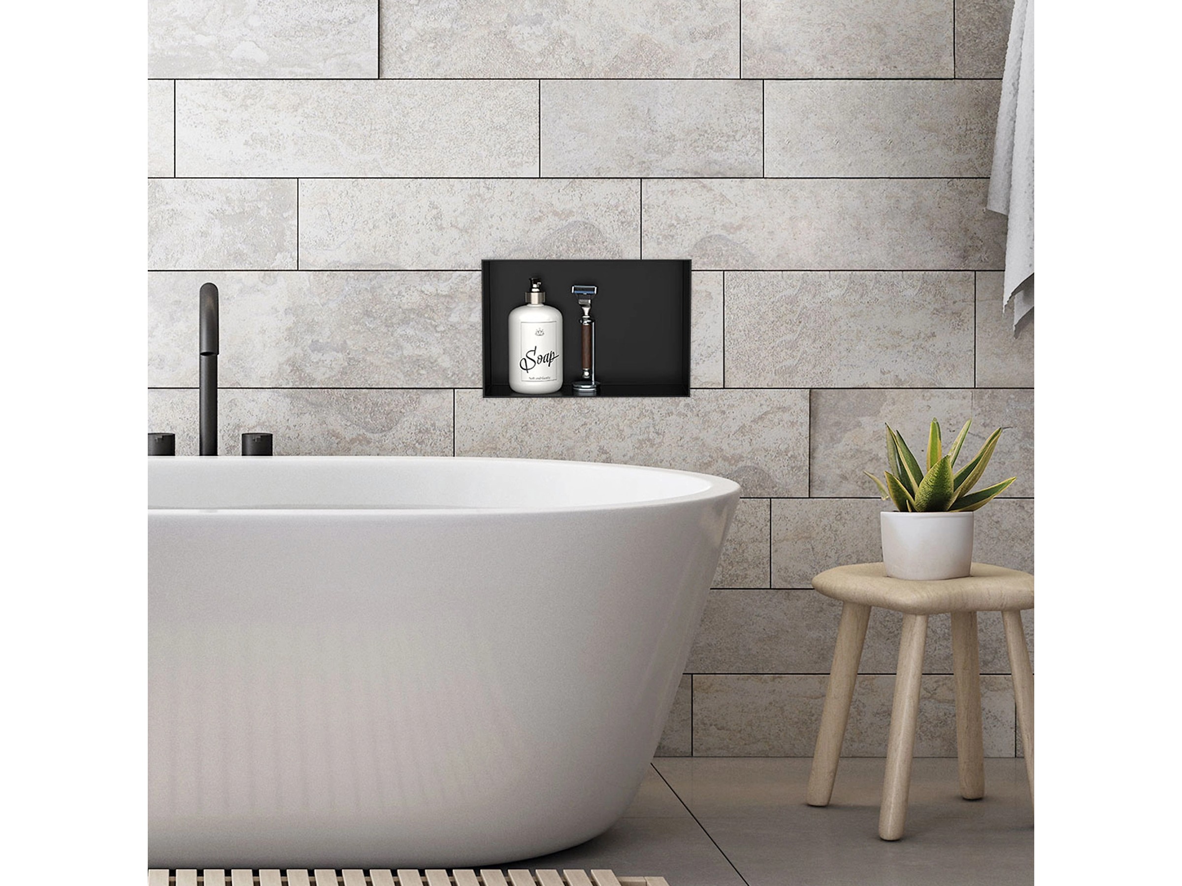 Produktbild von ROVOGO 40 X 20 X 10 Cm Nano Schwarz Wandnische Dusche