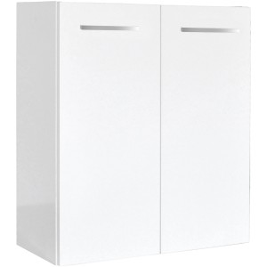 Fackelmann Waschbeckenunterschrank SBC, weiß, 52 cm breit, mit zwei Türen und Griffen.