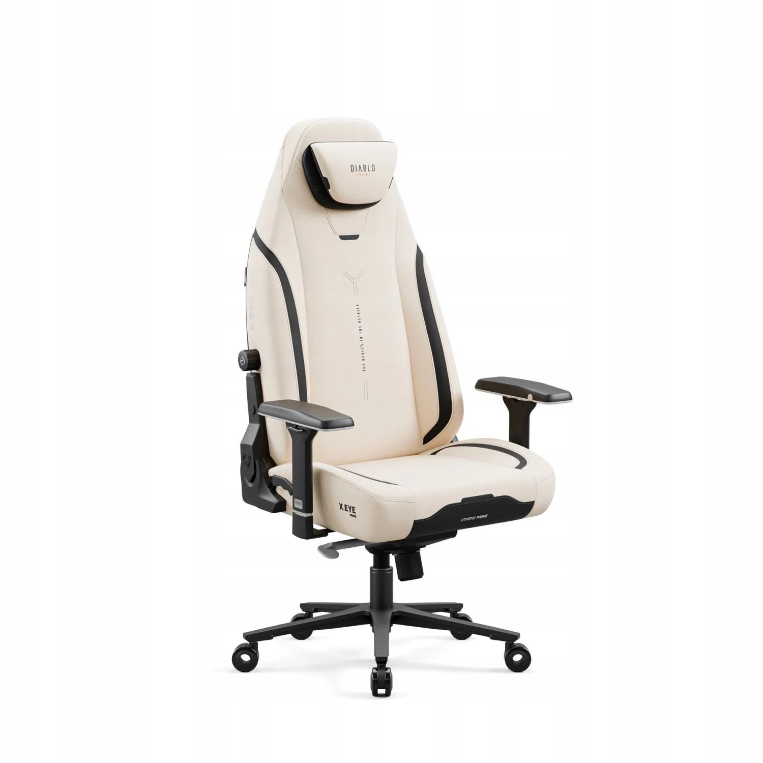 DIABLO CHAIRS Ergonomischer Gamingstuhl aus Stoff X-Eye Prime mit Magnetischer Kopfstütze Desert Storm Beige