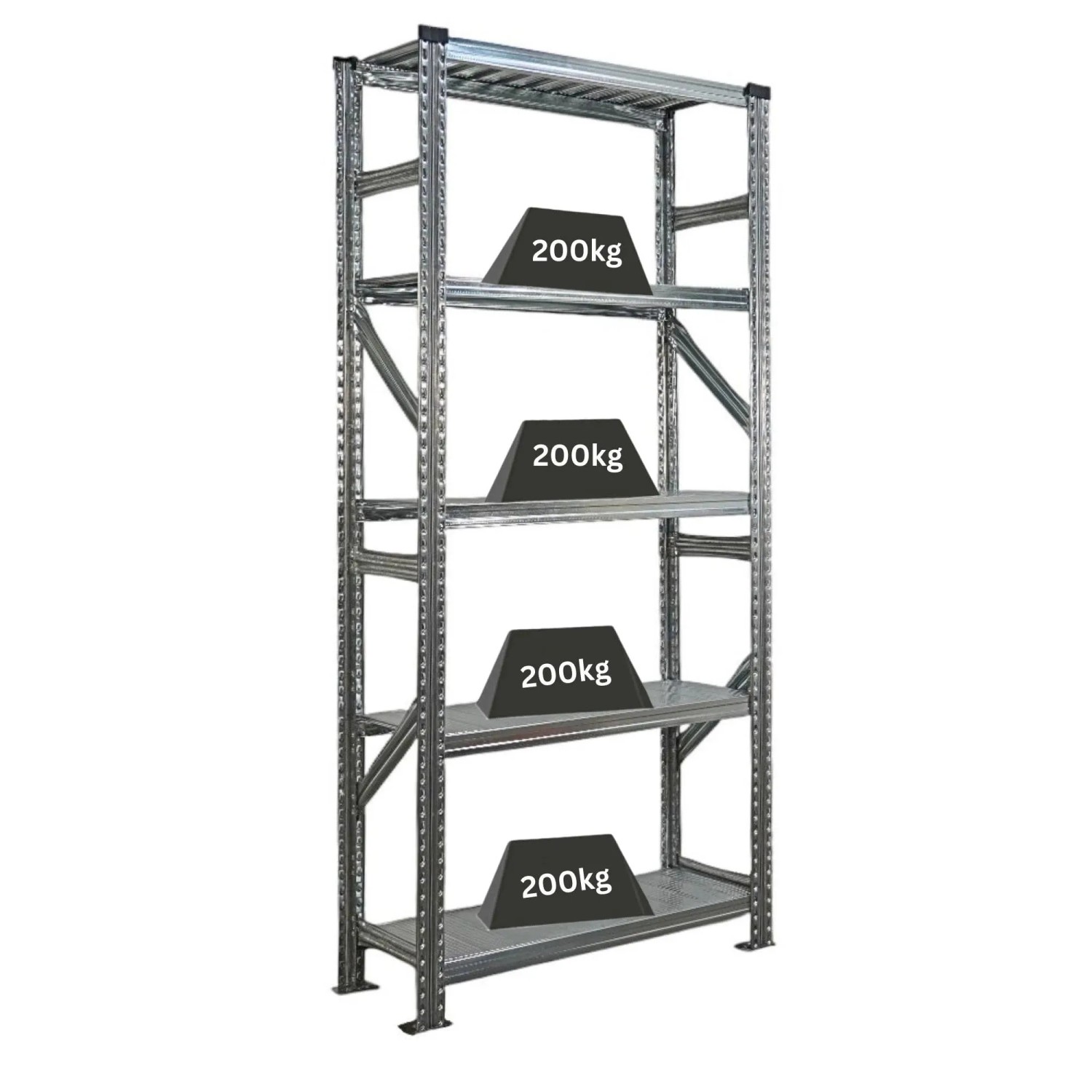 PROREGAL Fachbodenregal Stecksystem Proximo Grundregal HxBxT 200 x 120 x 32 cm 8 Ebenen Fachlast 235 kg Beidseitig Verzinkt
