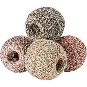 4 Knäuel Recycling-Schnur, je 100 m, in verschiedenen Farben. Ideal zum Basteln und Verpacken.