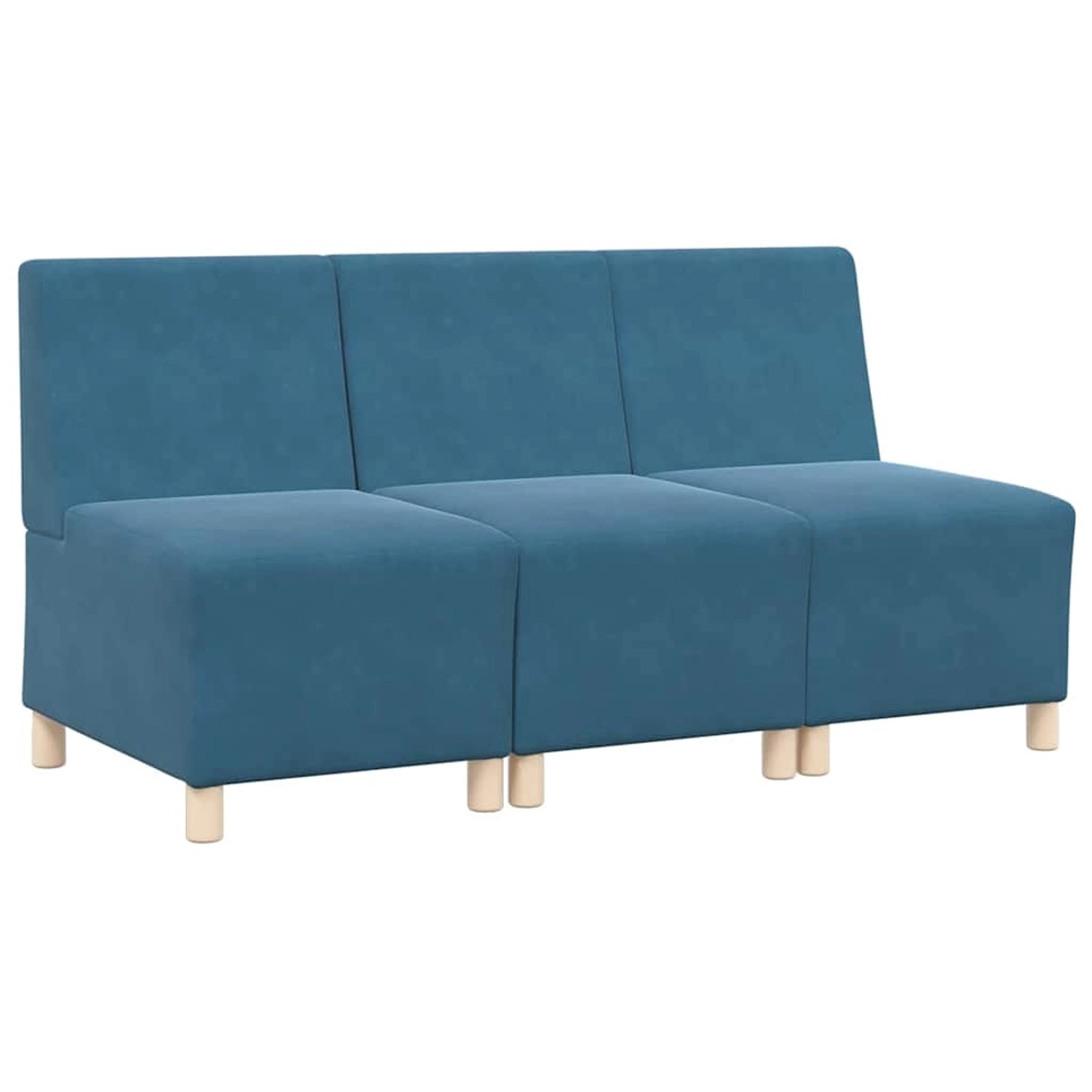 vidaXL Modulares Sofa ohne Armlehnen 3 Stk Blau 55 x 74 x 82 cm Samt 339980 günstig online kaufen