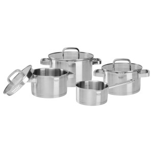 Gourmesto Kochtopfset Silver Line aus Edelstahl, 7-teilig