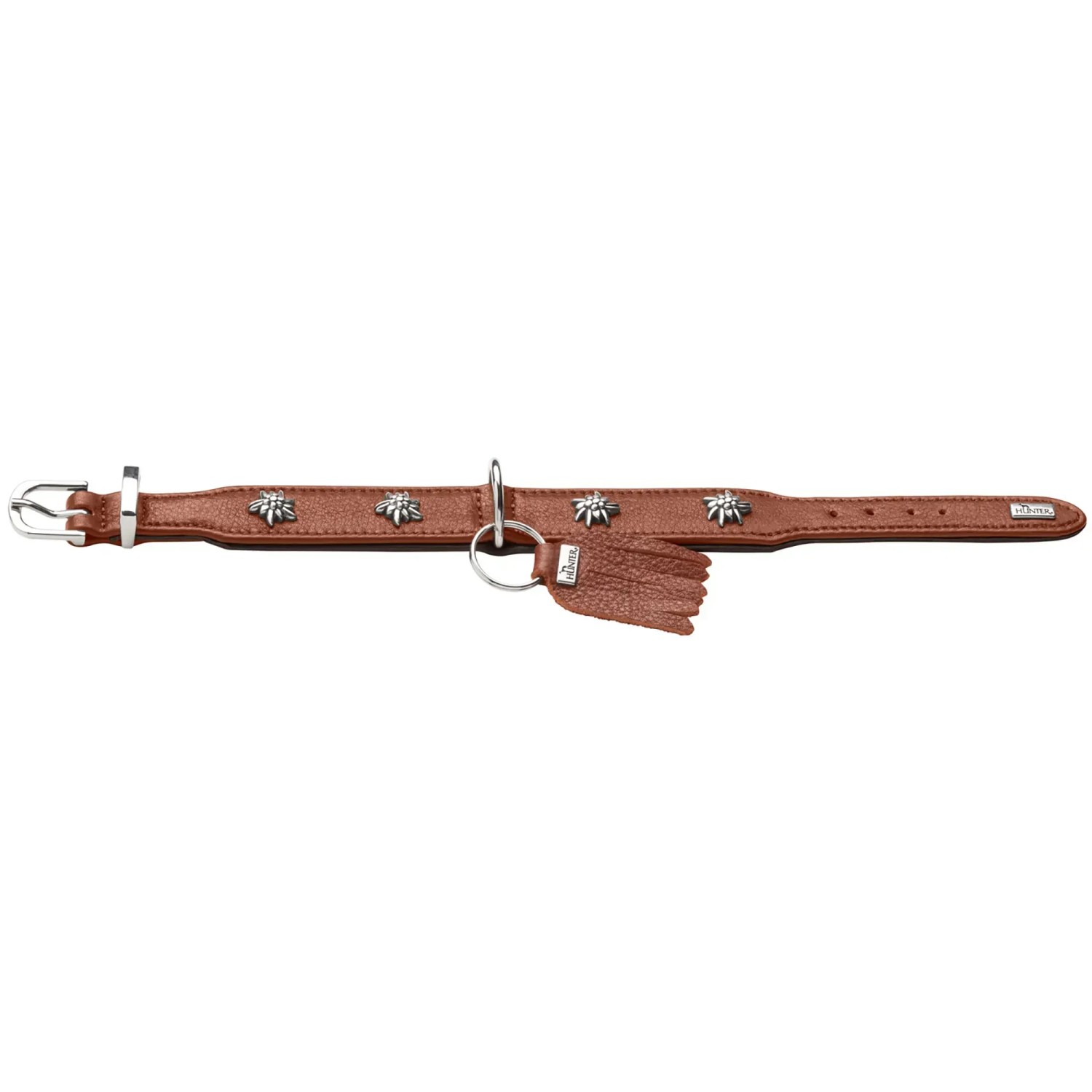 HUNTER Hondenhalsband MÜNCHEN Kleur: groen/cognac, leer, edele klederdrachtdetails, zacht en robuust, zacht voor de huid, luxe, ecologisch geproduceerd, duurzaam, Made in Germany, maat: 47
