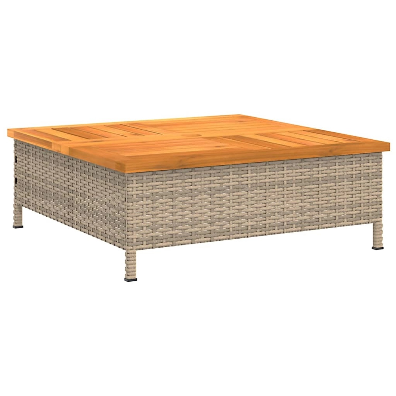 vidaXL Gartentisch Beige 70x70x25 cm Rattan und Akazienholz 3281631 günstig online kaufen