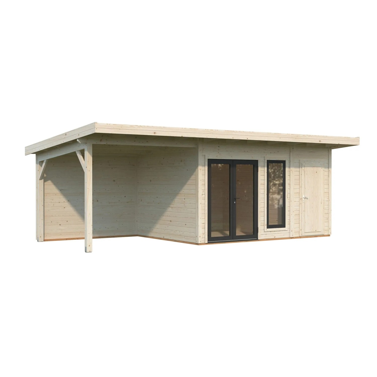 Palmako Holz-Gartenhaus Aurelia Pultdach Tauchgrundiert 739 cm x 300 cm 20,3 m²