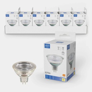 LED's light MR16 GU5.3 LED Lampe, 7,5W, 2700K, dimmbar, in Verpackung und einzeln.