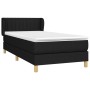 Schwarzes vidaXL Boxspringbett 90x190 cm mit Matratze und Kopfteil.