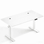 HOMAVO Elektrisch Höhenverstellbarer Schreibtisch 110x60cm mit Memory Funktion Anti Kollisions System Sitzerinnerung Weiß