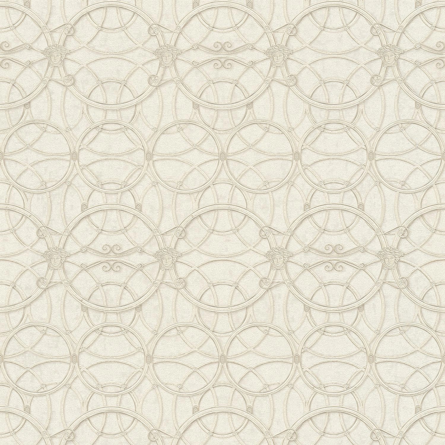 PROFHOME 370493-GU Barock Tapete Ornament schimmernd Creme Gold Weiß 7,035 m2 0,70 m x 10,05 m 7,035 m2 Creme