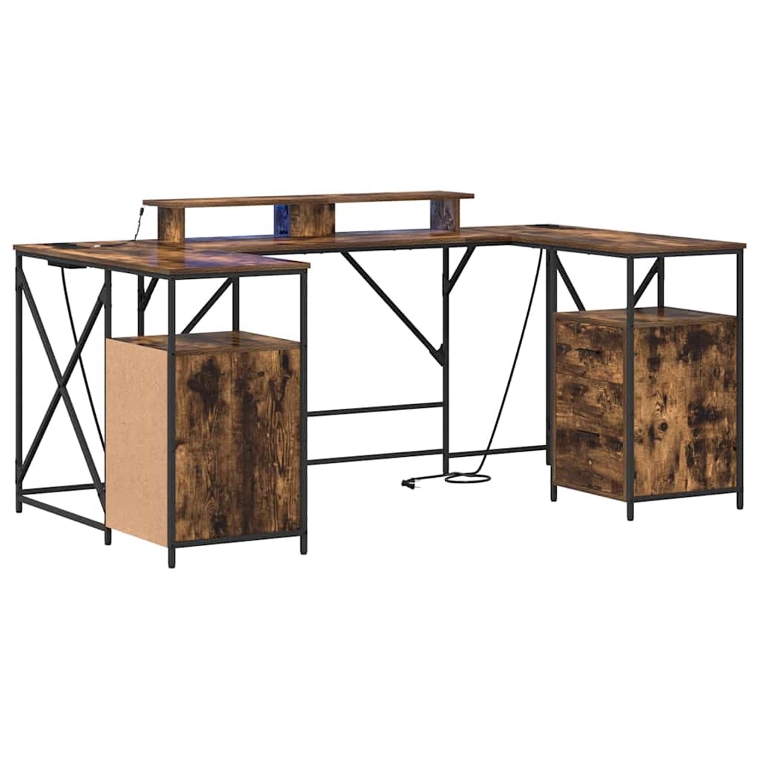 vidaXL Schreibtisch Räuchereiche 182 x 101 x 87,5 cm Holzwerkstoff 3376138 günstig online kaufen