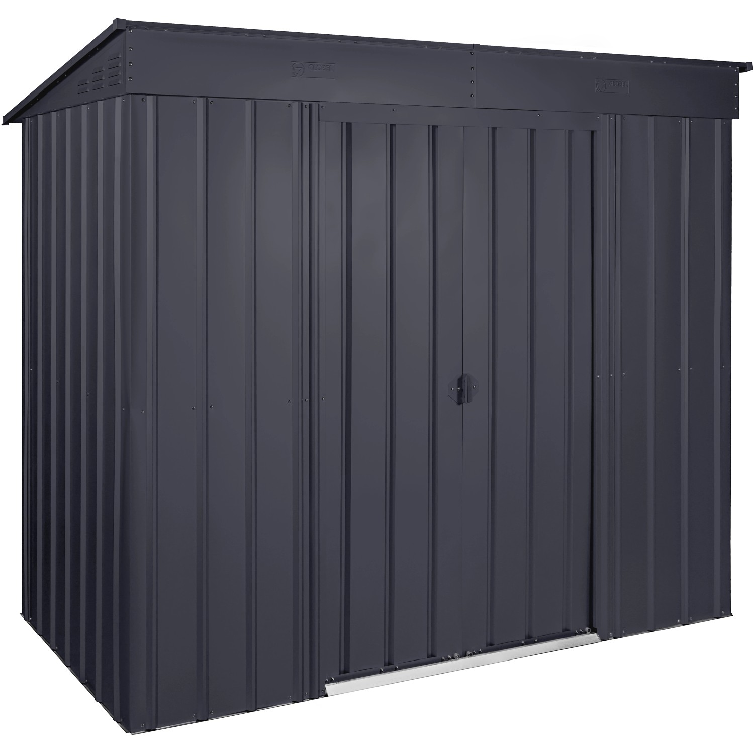 Globel Metall-Gerätehaus Skillion 84 B x T: 234 cm x 113 cm Anthrazit günstig online kaufen