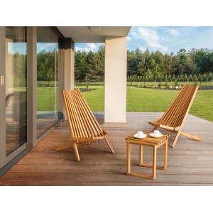 Beliani Bistro Set BELLANO Heller Holzfarbton
