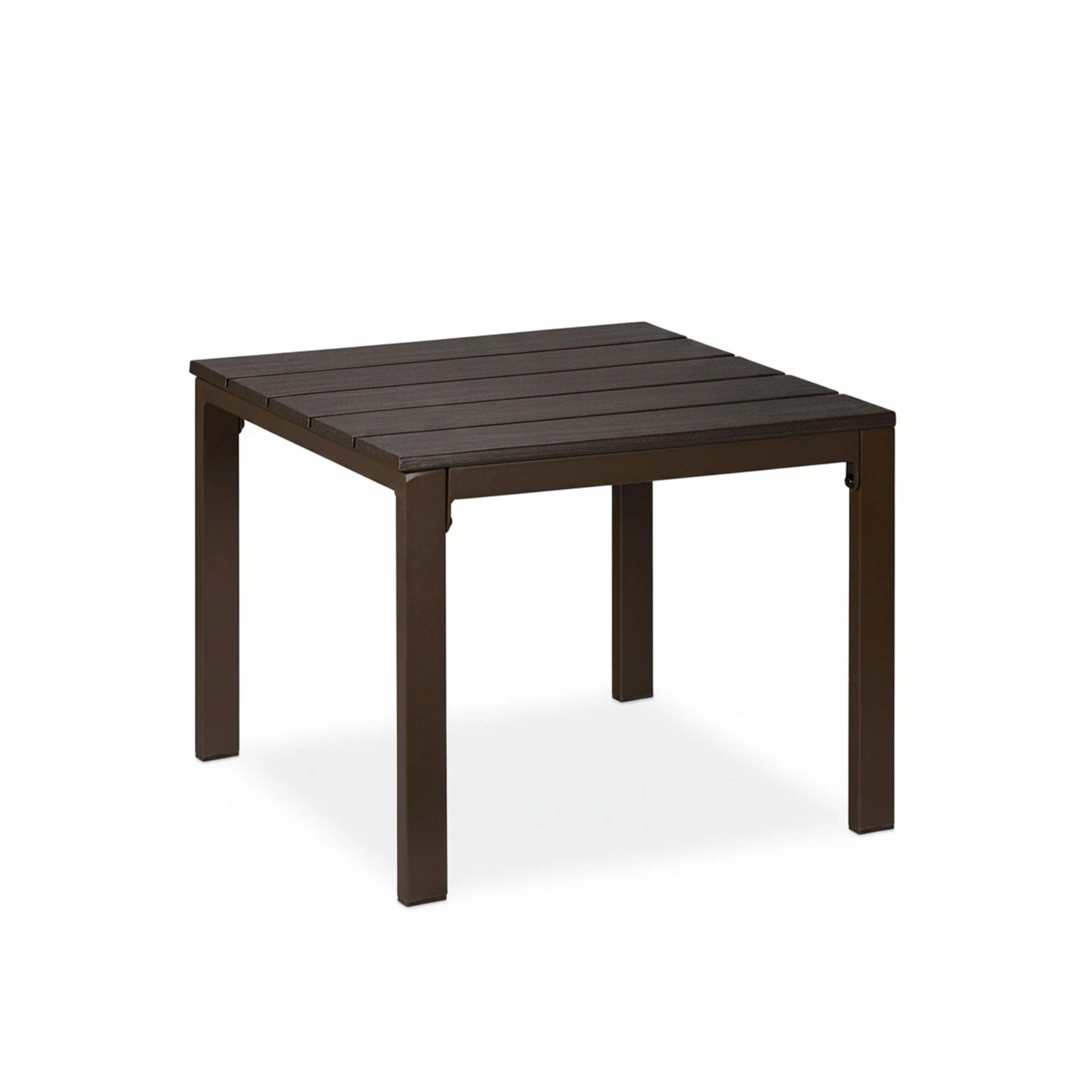 Relaxdays Beistelltisch Kunststoff Stahl Braun Wetterfest 39 cm x 52 cm x 48 cm 4,6 kg