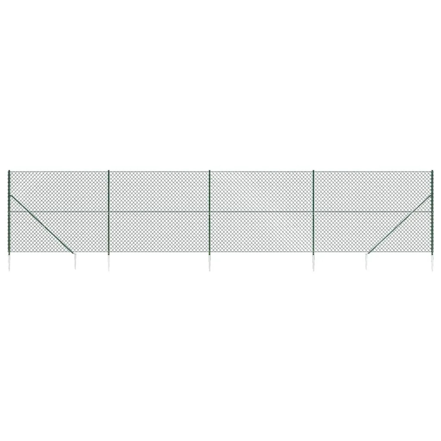 vidaXL Maschendrahtzaun mit Bodenhülsen Grün 1,4x10 m 153923 günstig online kaufen