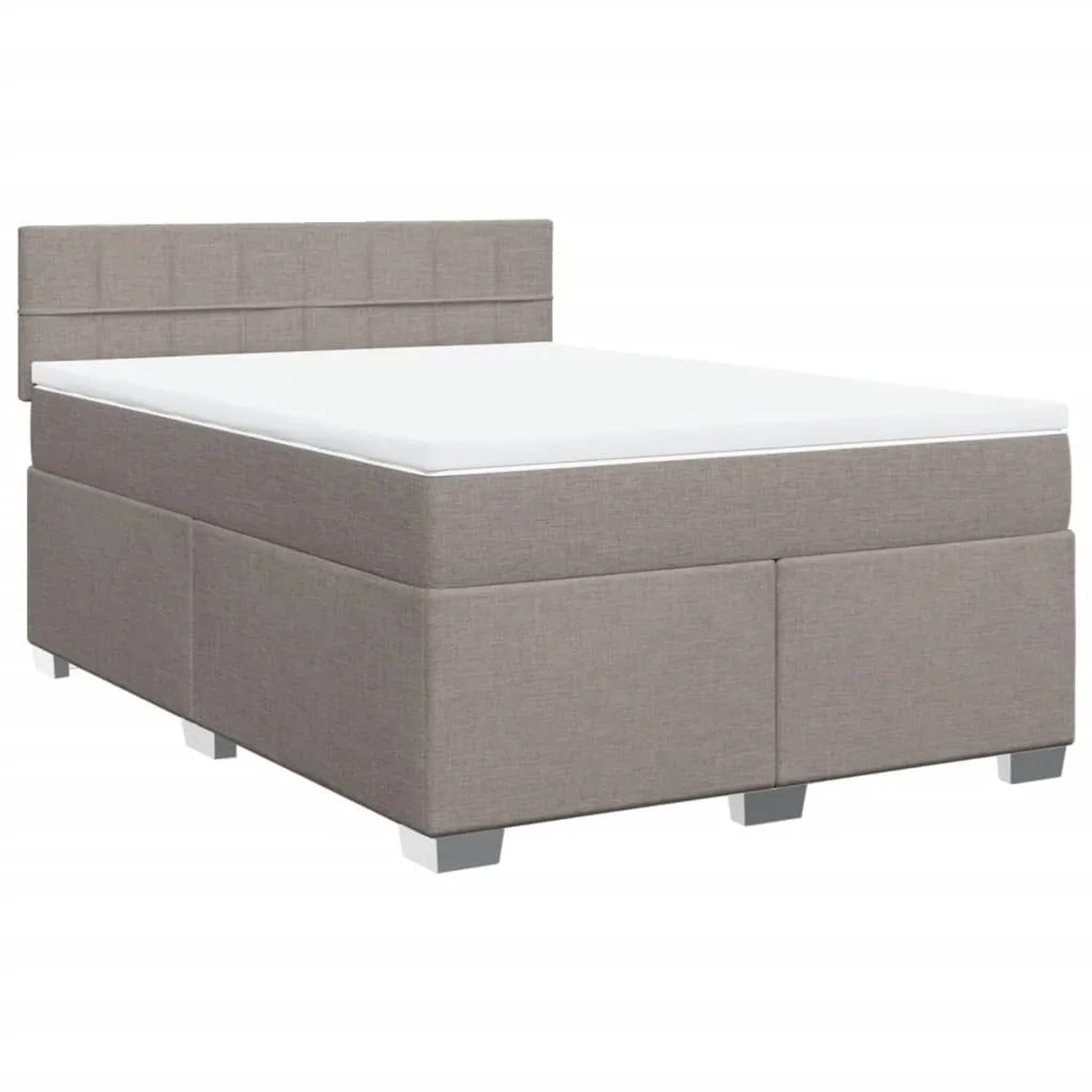 vidaXL Boxspringbett mit Matratze Taupe 140x190 cm Stoff 3285887