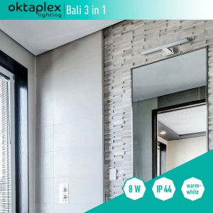 Oktaplex LED Spiegellampe 40cm 600lm Badleuchte Warmweiß 3000K